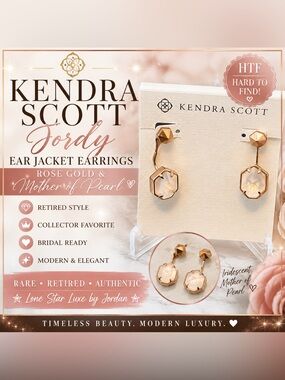 Kendra Scott Jordy Ear Jacket Earrings | Rose Gold & Iridescent Mother of Pearl